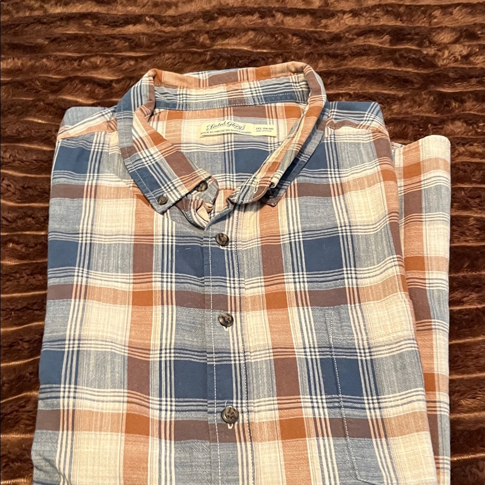 Faded Glory Blue and Brown Plaid Shirt